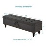 CAVINAS Rectangular Linen Storage Ottoman Bench,Upholstered Ottoman with Tufted Top for Living Room,Bedroom - 3 of 4