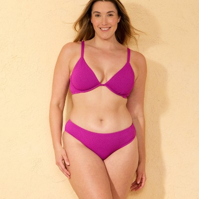 Shade & Shore Women's Jacquard Full Coverage Hipster Bikini Bottom - Shade & Shore™ Purple M — фото 4
