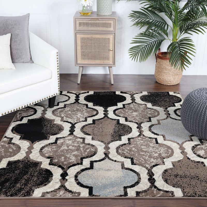 Contemporary Trellis Geometric Indoor Runner or Area Rug by Blue Nile Mills., 3 of 12
