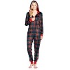 Ashford & Brooks Women's Mink Fleece Hooded One Piece Pajama Jumpsuit - 2 of 4