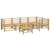 vidaXL Bamboo 6 Piece Patio Lounge Set with Comfortable Light Gray Cushions, Strong Outdoor Seating Arrangement with Robust Table - Easy to Assemble - 4 of 4
