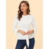 INSPIRE CHIC Women's Pleated Neck Lantern Sleeve Tie Waist Chiffon Blouse - 2 of 4
