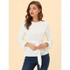 INSPIRE CHIC Women's Pleated Neck Lantern Sleeve Tie Waist Chiffon Blouse - image 2 of 4