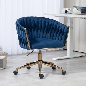 XIYUYEU Adjustable Height Home Office Desk Chairs,Vanity chairs with Universal Wheels for Bedroom,Living room - 1 of 4