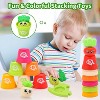 18-Piece Plant Pot Stacking and Puzzle Set, Color Sorting Montessori Toy for Toddlers Ages 1-3 - 3 of 4