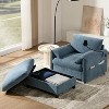 Merax Multifunctional Chenille Single Sofa with Storage Ottoman and Cushioned Armrest Pillows - 2 of 4