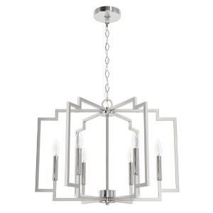 Hunter Fans 24" Zoanne Ceiling Light Brushed Nickel 6-Bulb Chandelier - Modern Glam for Indoor Spaces - 1 of 1