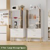 Pantry Cabinet, Freestanding Kitchen Storage Cabinet with Glass Door and 2 Drawers, Modern Kitchen Cupboard with 2 Storage Shelves - 4 of 4