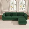 TiramisuBest Modular Convertible Sofa, Oversized 2-Person Corduroy Cloud Velvet Sofa Bed, Flexible Configuration, Green - 2 of 4