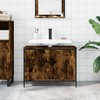 vidaXL Bathroom Sink Cabinet Smoked Oak 31.5"x11.8"x23.6" Engineered Wood - 3 of 4
