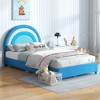 Tangkula Kids Twin Platform Bed Frame Upholstered Twin Size Bed w/ Wooden Slats Support - image 2 of 4