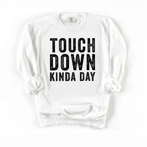 Simply Sage Market Women's Garment Dyed Graphic Sweatshirt Touchdown Kinda Day - 1 of 2