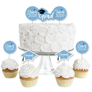 Big Dot of Happiness Light Blue 2026 Graduation Party - Dessert Cupcake Toppers - Clear Treat Picks - Set of 24 - 1 of 4