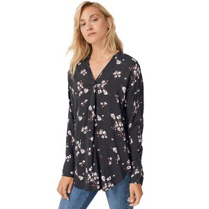 ellos Plus Size Notch V-Neck Tunic - 1 of 4
