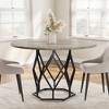 47-Inch Round Wood Dining Table with Rust-Proof Metal Base, Stable Streamlined Design for 4-6 People - 4 of 4