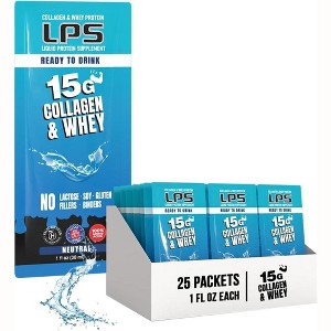 Nutritional Designs LPS Liquid Collagen & Whey Protein Supplement Promotes Healthy Skin & Hair Single Serve(25 Packets) - 1 of 4