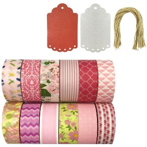 Wrapables Washi Tapes Decorative Masking Tapes, Set of 12 - 1 of 4