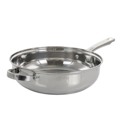 Oster 4 Quart Stainless Steel Saute Pan with Lid and Splatter Guard