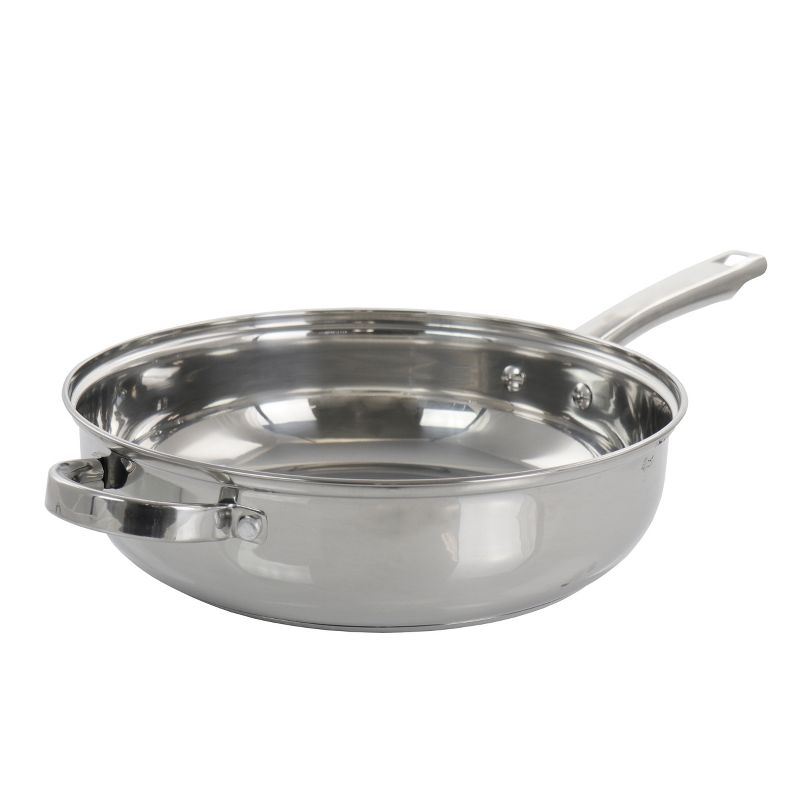 Oster Sangerfield 3 Piece 4 Quart Stainless Steel Saute Pan with Lid and Splatter Guard, 4 of 7