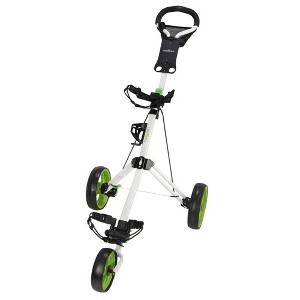 Caddymatic Golf Pro Lite 3 Wheel Golf Cart White/Green - 1 of 3