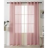 Home Mart Goods Rose Pink Sheer Window Grommet Curtain Set 84" Inches Long ( 2 Panels) - 2 of 4