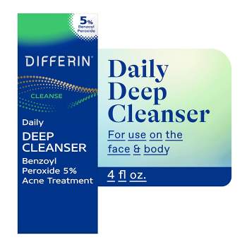 Differin Daily Deep Cleanser Acne Face Wash with Benzoyl Peroxide - 4 fl oz