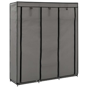 vidaXL Wardrobe with Compartments and Rods Gray 59.1 in.x17.7 in.x68.9 in. Fabric - 1 of 4