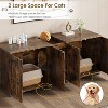 55.1" Double Cat Litter Box Enclosure with Rattan Door - Large Hidden Litter Cabinet for 2 Cats, Includes Litter Pad - 4 of 4