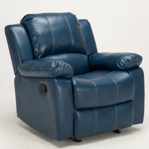 Clifton Navy Blue Leather Gel Recliner Comfort Pointe Target