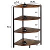 VECELO Corner Shelf, 4-Tier Display Shelves, Wood Storage Stand with Metal Frame for Small Space, Black/Brown/White/Gray/Gold - 3 of 4