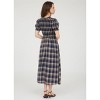 August Sky Women's Plaid Front Tie Smocked Midi Dress - 2 of 4