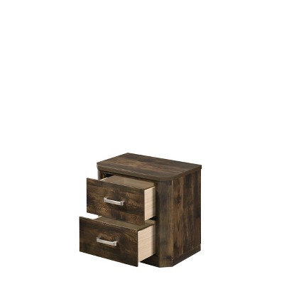 Elettra Transitional Rustic Walnut 2-Drawer Nightstand