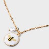 Bumblebee Pendant with Semi Precious Moonstone Necklace - Universal Thread™ Gold - 4 of 4