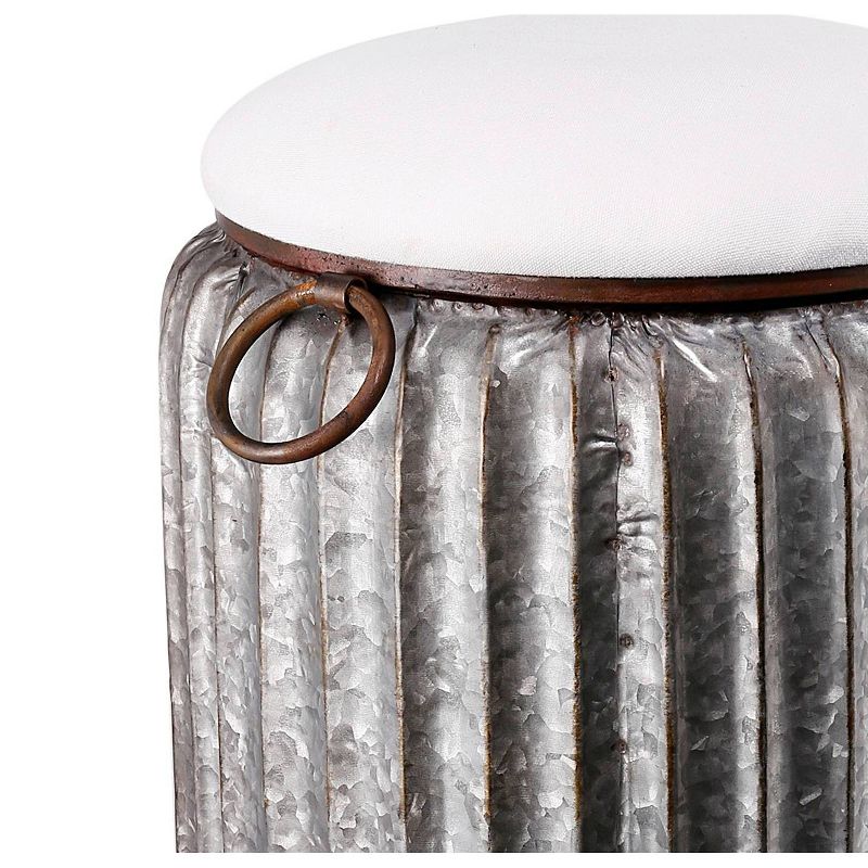 Quinby Storage Stool Silver/White - A&#38;B Home, 3 of 5