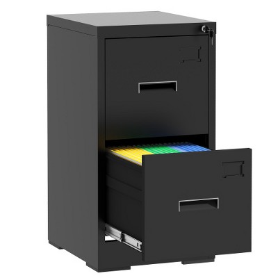 Anybear 2 Drawer Metal Vertical File Cabinet with Lock and Card Slot Office Home Vertical File Cabinet