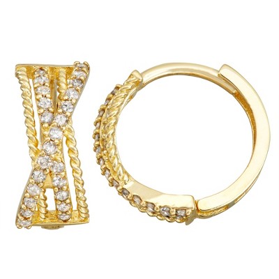 Designs By Gioelli 10K Yellow Gold Genuine Diamond Hoop Earrings