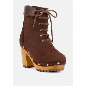 MAAYA Brown Handcrafted Collared Suede Boot - 1 of 4