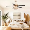 Kviflon 52" Crystal Ceiling Fan Fandelier with Lights,Modern Outdoor Fans with Remote Control - 2 of 4
