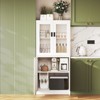 Mlezan 71" Storage Cabinet: Acrylic Glass Door with Lock, Adjustable Shelves. Steel Locker for School, Home, or Office Storage and Organization. - 2 of 4