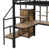 Whisen Full Size Metal Loft Bed with Storage Staircase and Small Wardrobe - 4 of 4