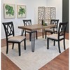 Roundhill Furniture Arroyo Dining Set, Hairpin Dining Table with 4 Cross-back Chairs, Rich Black, 5-Piece - 2 of 4