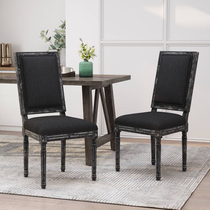 2pk Regina French Country Wood Upholstered Dining Chairs  - Christopher Knight Home, 3 of 13