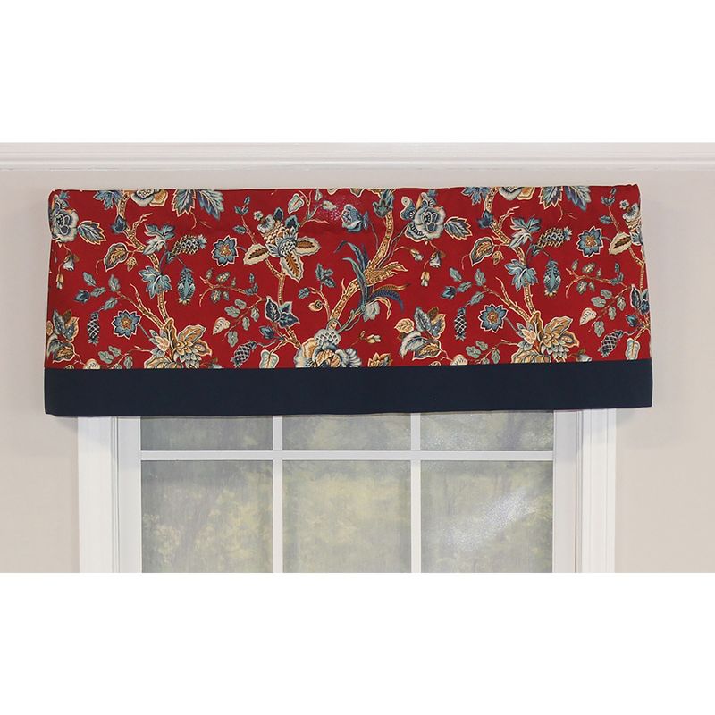 Gianna Banded 3in Rod Pocket Contrast Bottom Banding Valance 50in x 16in by RLF Home, 2 of 5