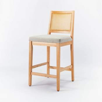 Oak Park Cane Counter Height Barstool Natural - Threshold™ designed with Studio McGee