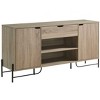 PAGED Two Drawer TV Stand Modern Entertainment Console with Aluminum Metal Bar Handles and Divided Shelf, TV Console for Living Room - 3 of 4