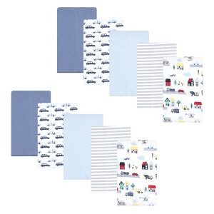 Hudson Baby Boys Cotton Flannel Burp Cloths 10-Pack, City Life, One Size - 1 of 4