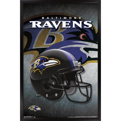 Trends International Nfl Baltimore Ravens - Helmet 16 Framed Wall Poster  Prints Black Framed Version 22.375' X 34' : Target