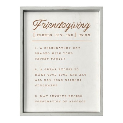 Creative Products Friendsgiving Definition 18 x 24 White Framed Print