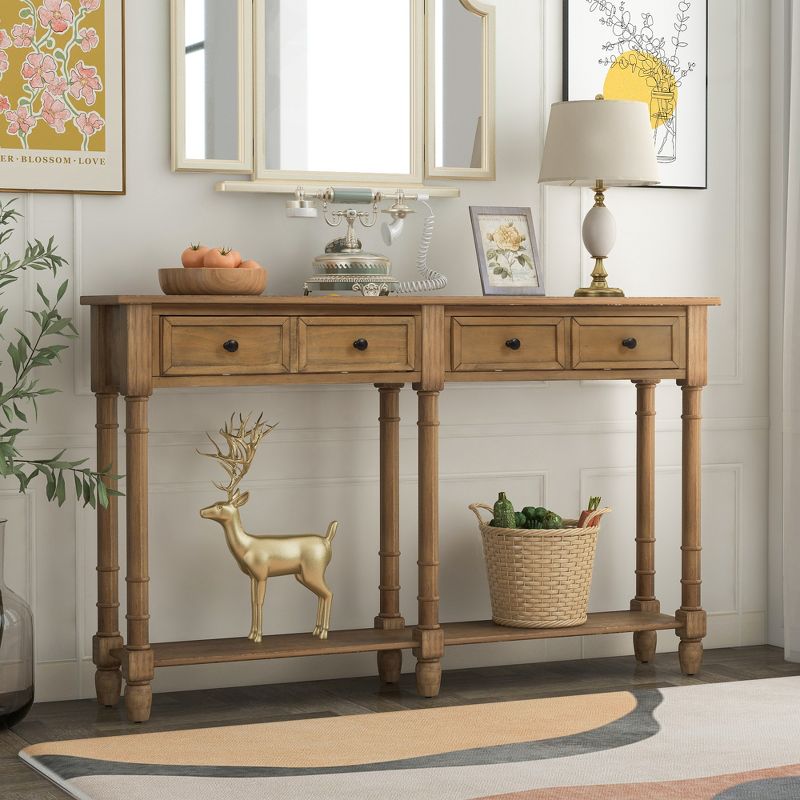 Console Table with Two Storage Drawers and Bottom Shelf-ModernLuxe, 1 of 8