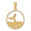 Black Bow Jewelry 14k Yellow Gold Breached Whale Tail Circle Pendant - 3 of 4